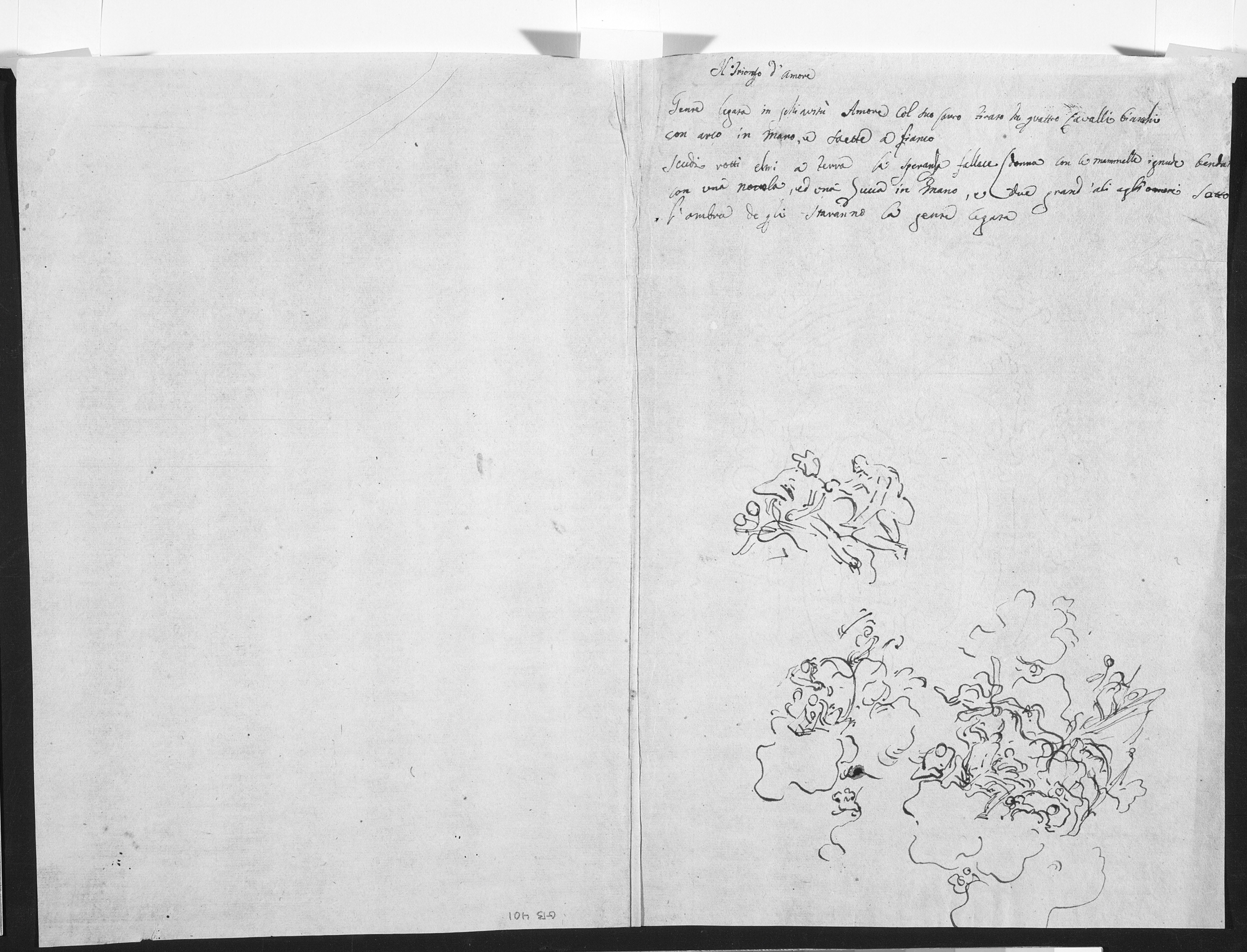 Allegorisk scener. Sandsynligvis andre udgaver af samme motiv som på recto